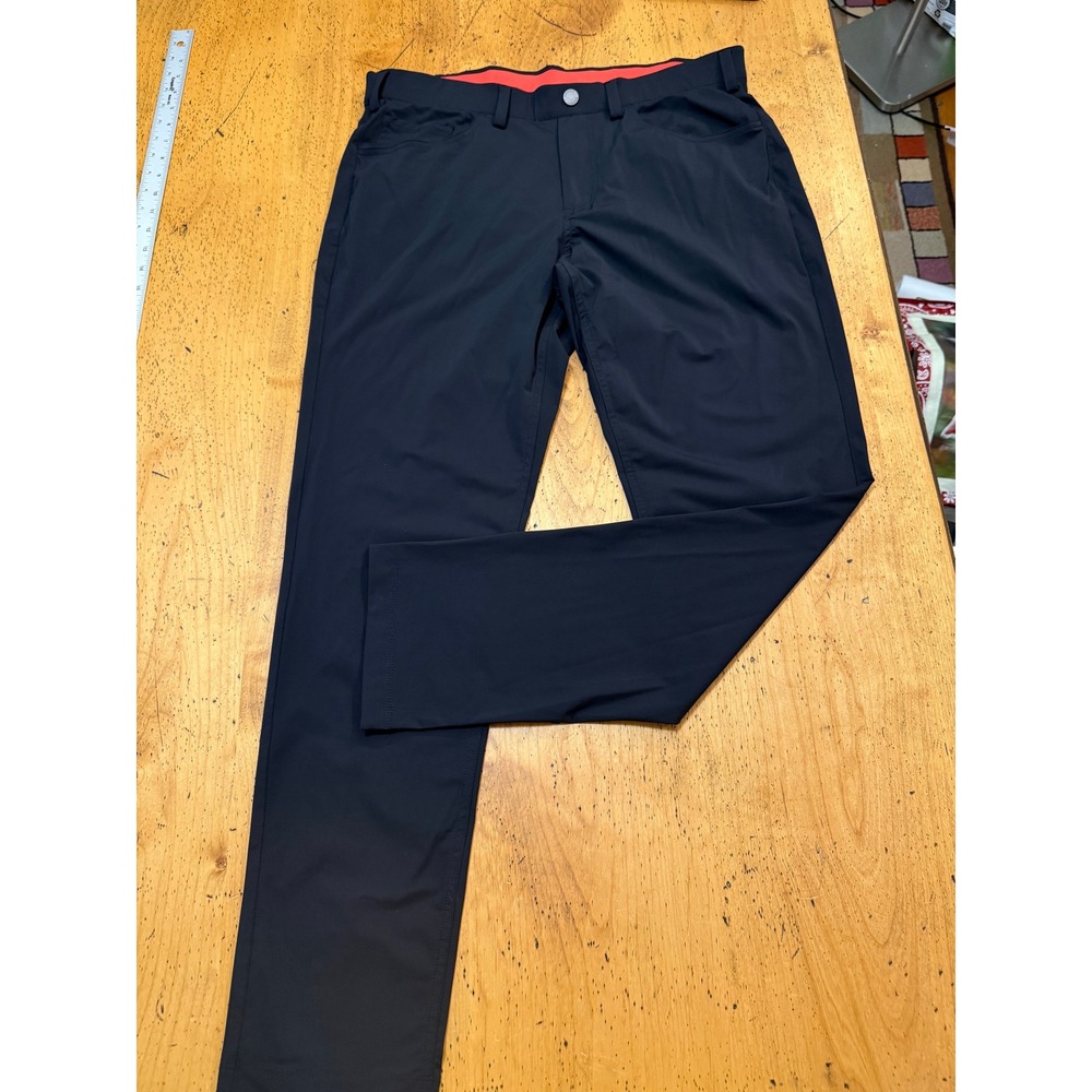 Redvanly Golf Pants L Mens Black Performance Stretch Flat Front Trousers